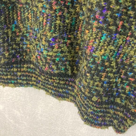 Vintage Concrete Mix Flecked Sweater Womens Medium 12-14 Pullover Rainbow Crew - Picture 15 of 16